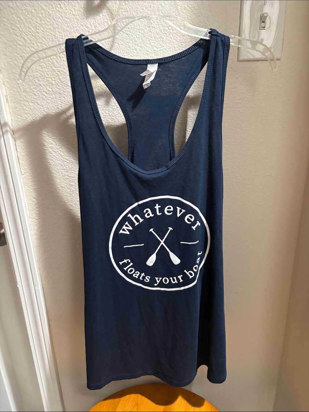 Ideal T Next Level Whatever Floats Your Boat Navy Tank XXL